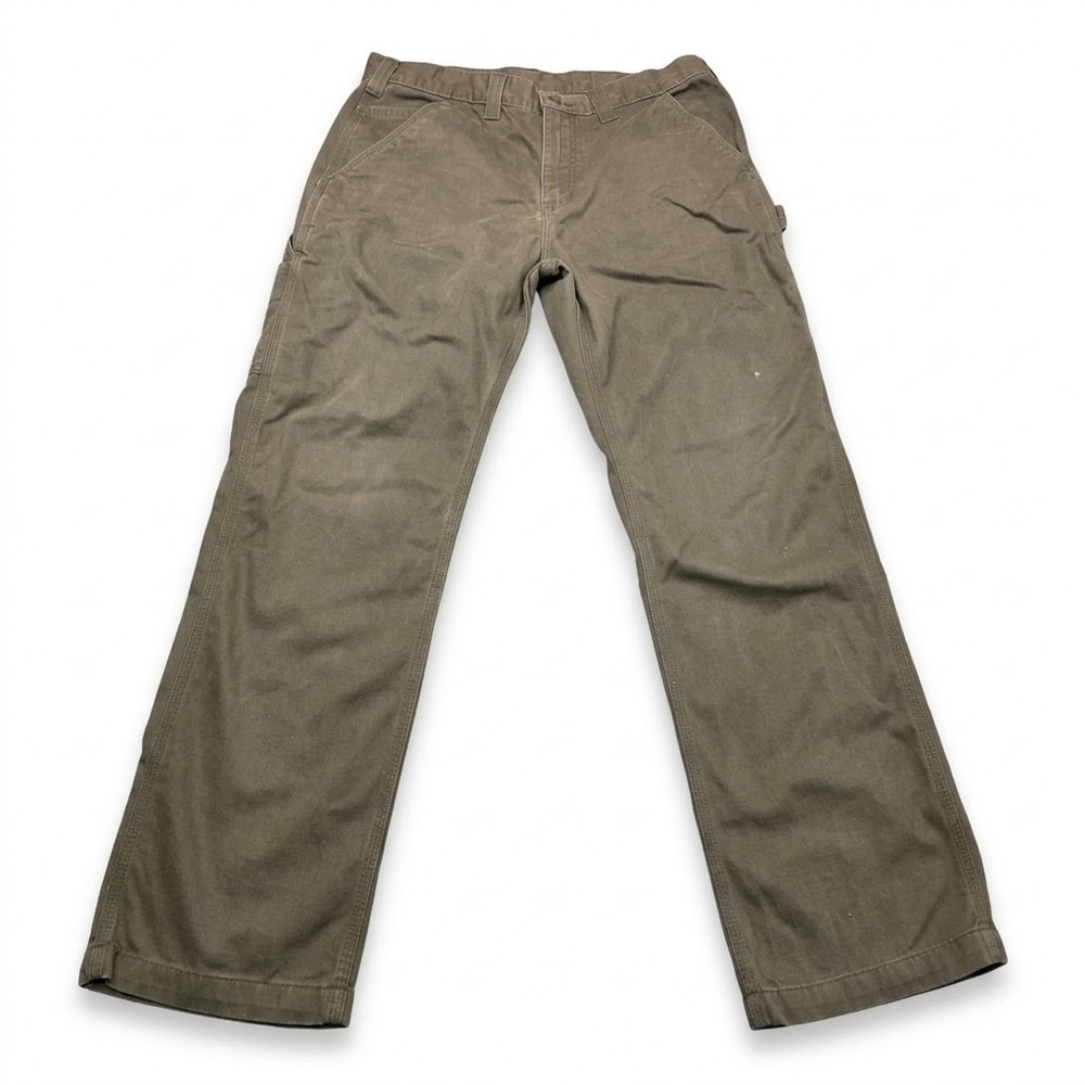 Carhartt B324 DFE Mens 34x30 Relaxed Fit Washed Duck Utility Work Pant Brown